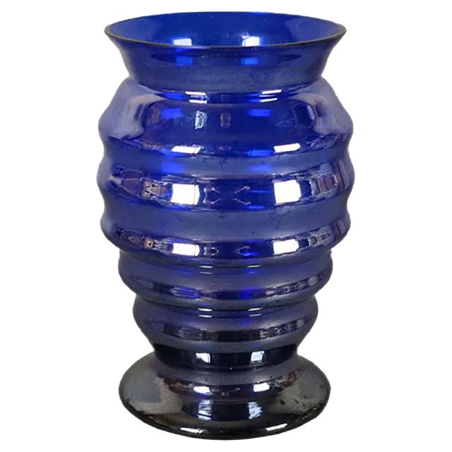 Antique Art Nouveau German Colored Glass Vase by Jean Beck For Sale