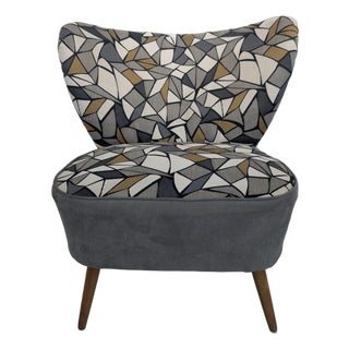 Vintage Cocktail Chair in Fabric For Sale