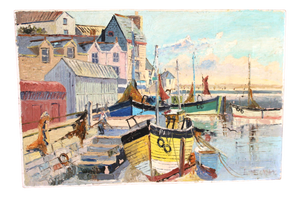 French Riviera, 1960s, Oil Painting