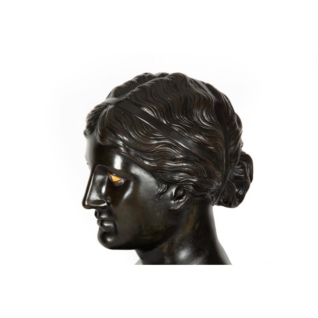 Brown Rare Italian Antique Grand Tour Bronze Sculpture Bust of So-Called Sappho For Sale - Image 8 of 18