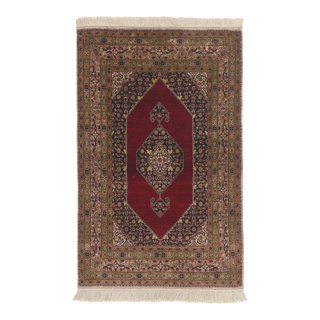 Vintage Persian Qum Rug, 03'01 X 04'09 For Sale