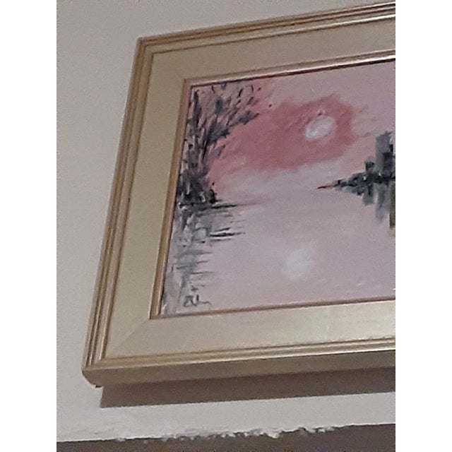 Wood Original Signed Painting-Celeste Plowden With Custom Silver Gilt Frame For Sale - Image 7 of 8