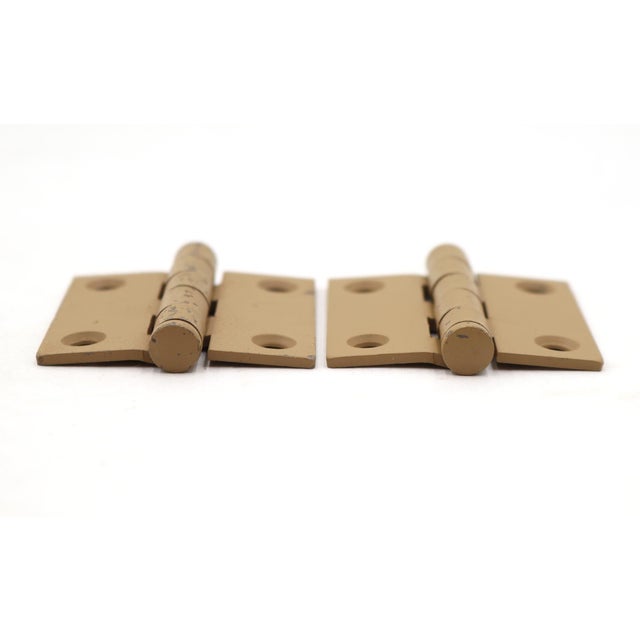 Traditional Pair of Vintage 2 X 2 In. Steel Cabinet Door Hinges For Sale - Image 3 of 4