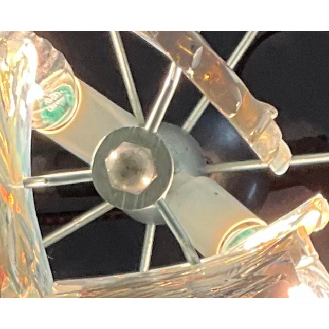 Glass Opaline Murano Stalactite Chandelier from AV Mazzega, Italy, 1970s For Sale - Image 7 of 8