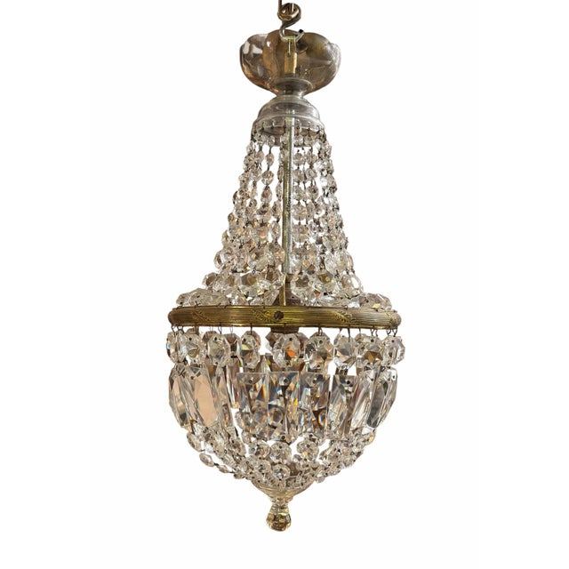 Louis XV French Crystal Chandelier Basket Chandelier For Sale - Image 4 of 4