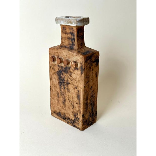 Gold Scandinavian Modern Stoneware Vase by Curt Addin, 1970s For Sale - Image 8 of 13