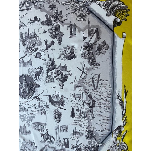 HERMÈS la FRANCE Silk SCARF designed by Françoise de la Perriere 1959 For Sale - Image 10 of 10