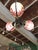 Art Deco Chrome-Plated Chandelier with Red Swirl Glass Shades, 1929 For Sale - Image 4 of 5