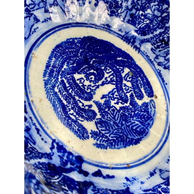 Blue Late Qing Chinese Blue & White Porcelain Phoenix Bowl – 9.5” Scalloped Rim – Hand Painted, C. 1875–1908 For Sale - Image 8 of 15