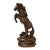 7" Small Brown UpRearing Spirited Details Motifs Wood Horse Figure For Sale