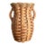 Large 1990s Vintage Wicker Rattan Scalloped Vase For Sale