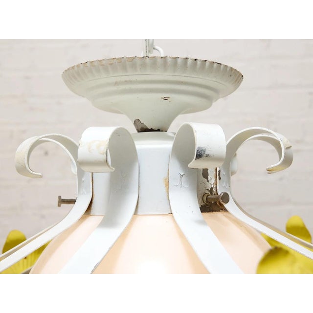 Metal Vintage and Orange Flower Chandelier 1960s For Sale - Image 7 of 9