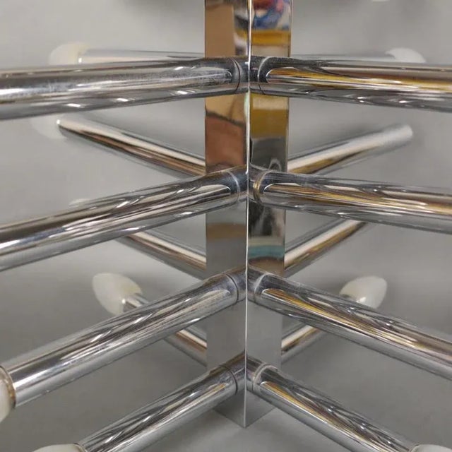 Metal Chrome Plating and Metal Ceiling Lamp, 1960s For Sale - Image 7 of 9