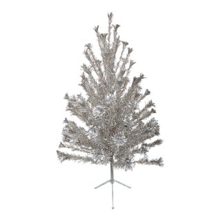 6 Foot Vintage Aluminum Christmas Tree by Silverline For Sale