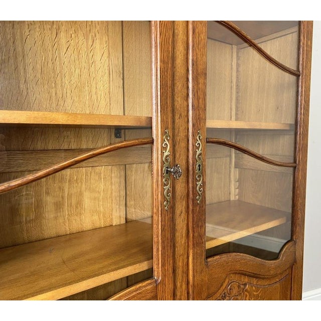 Wood Vintage French Bookcase in Oak For Sale - Image 7 of 16