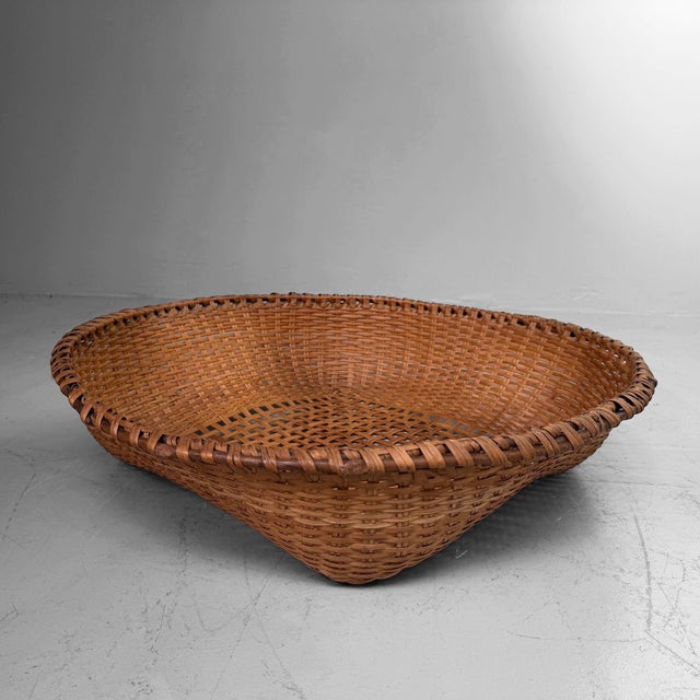 Vintage Japanese Bamboo Basket, 1970s For Sale - Image 12 of 12