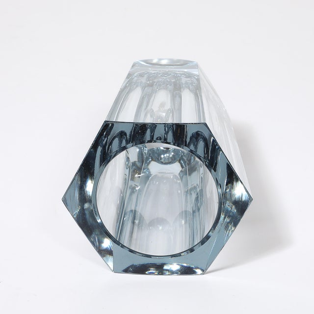 Mid-Century Modernist Strombergshyttan Swedish Faceted Crystal Vase For Sale - Image 13 of 13