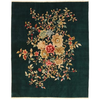 Vintage Art Deco Chinese Rug - 7'10" X 9'8" For Sale