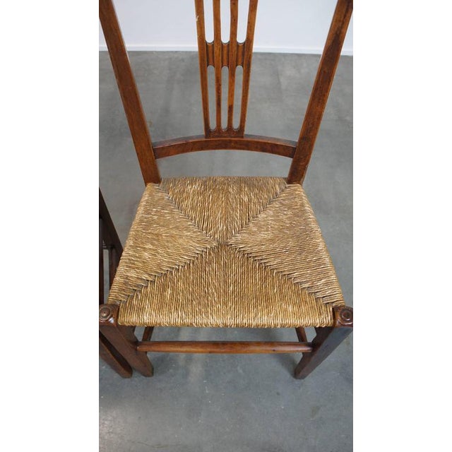 Antique English Dining Room Chairs with Wicker Seats, Set of 4 For Sale - Image 10 of 14