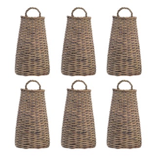 Woven Willow Wall Basket (Set of 6) For Sale