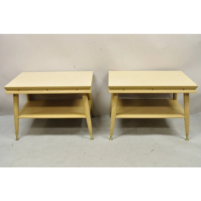 Beige Mid Century Modern Atomic Era Laminate & Wood Coffee Table Set - 3 Pc Set For Sale - Image 8 of 12