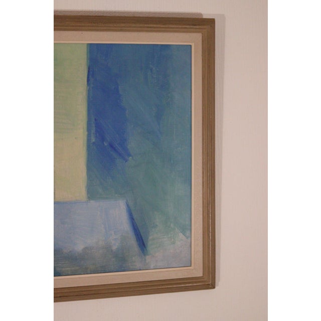 Blue and Green, 1970s, Oil on Canvas, Framed For Sale - Image 16 of 18