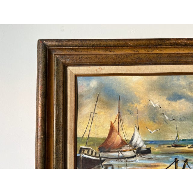 Vintage Impressionist Seascape Oil Painting For Sale In Miami - Image 6 of 12