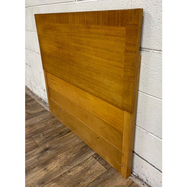 Vintage Twin Size Mid Century Modern MCM Inlaid Border Headboard For Sale In Kansas City - Image 6 of 10
