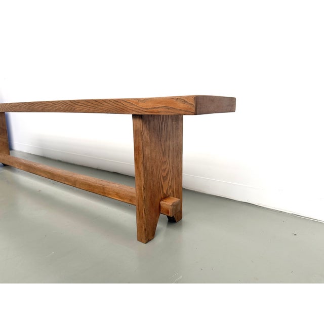 Brown Modern Farmhouse Bench in Oak, 1950s For Sale - Image 8 of 14