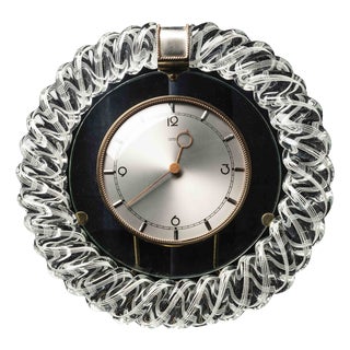 Murano Glass Mantel Clock by Ercole Barovier for Barovier & Toso, Italy, 1950s For Sale