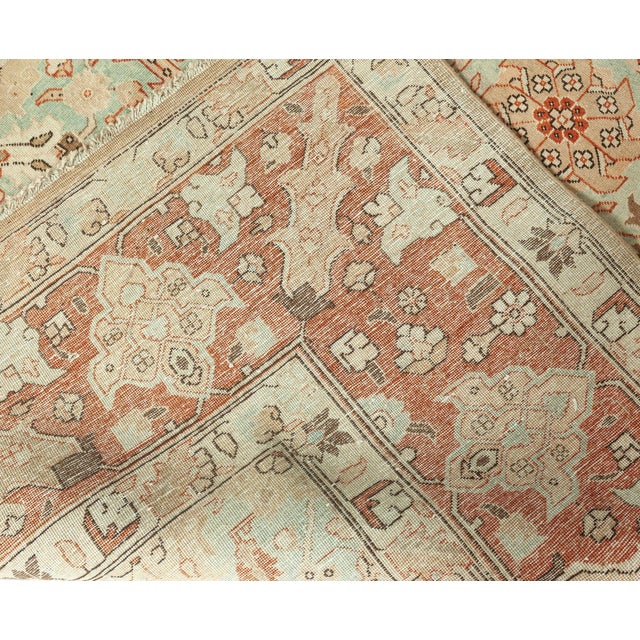 1920s Persian Tabriz Blue Background Floral Handmade Wool Rug For Sale In New York - Image 6 of 8