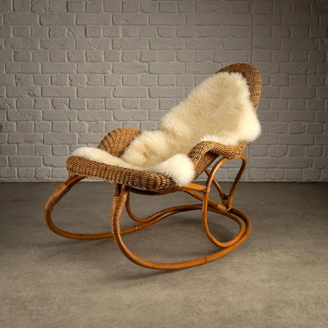 Art Nouveau Rocking Chair in Wicker by Victor Horta, 1905 For Sale - Image 14 of 18