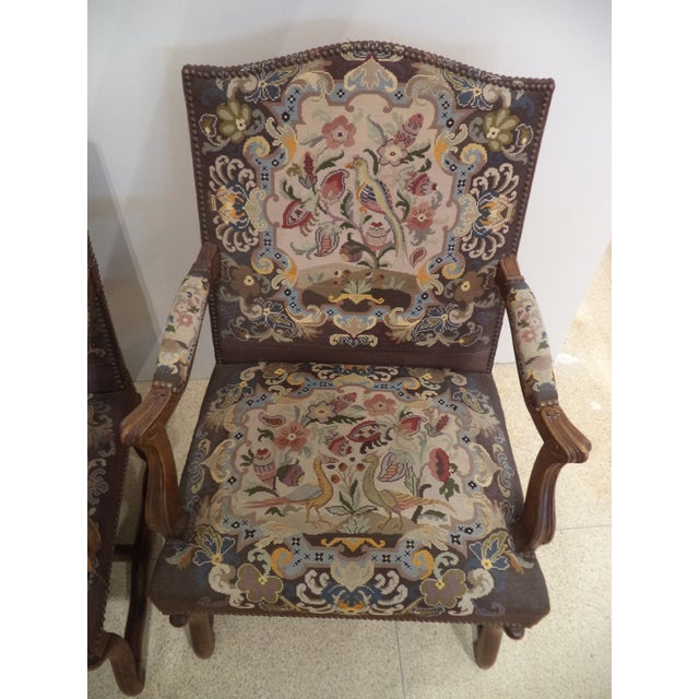Antique French Needlepoint Chairs A Pair Chairish