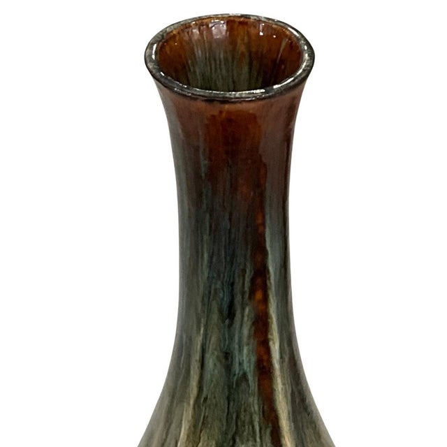 Vintage Glazed Ceramic Large Scale Decorative Vase For Sale - Image 4 of 5