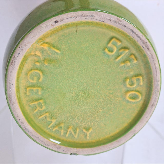 Large Green Ceramic Floor Vase from Scheurich, 1950s, in Flawless conditions. Designed 1950 to 1959 This piece has an...