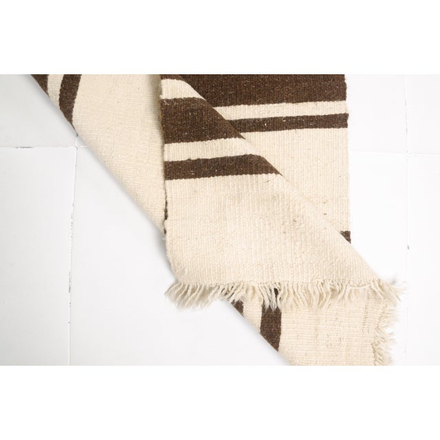 Turkish Vintage Wool Stripe Kilim Runner For Sale - Image 3 of 10
