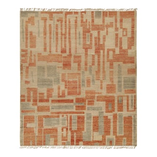 Rug & Kilim’s Modern Rug with Beige-brown Geometric Patterns - 14x20 For Sale