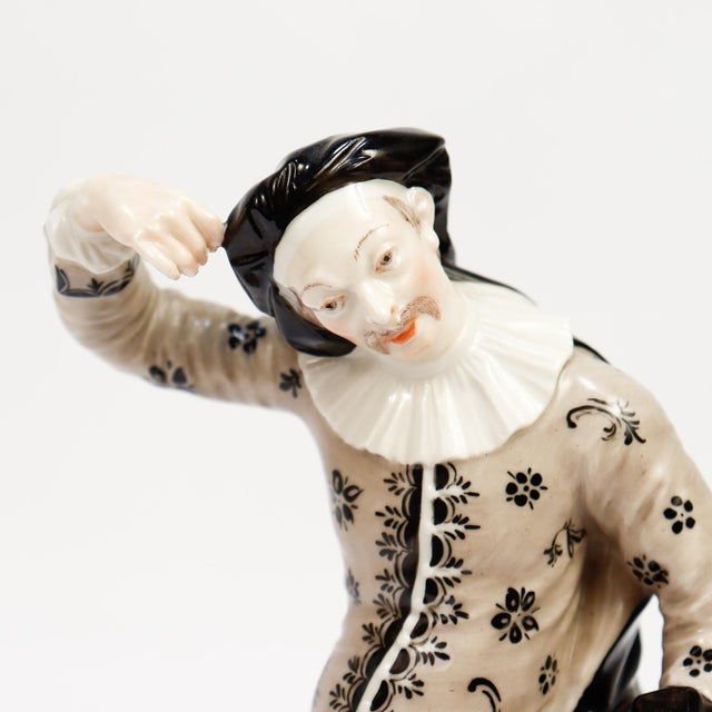 White Nymphenburg Porcelain Commedia Dell'Arte Figure of Scaramuz For Sale - Image 8 of 12