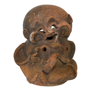 1960s Indonesian Terracotta Semar Lantern /Incense Burner, Javanese Folk Art, 9″