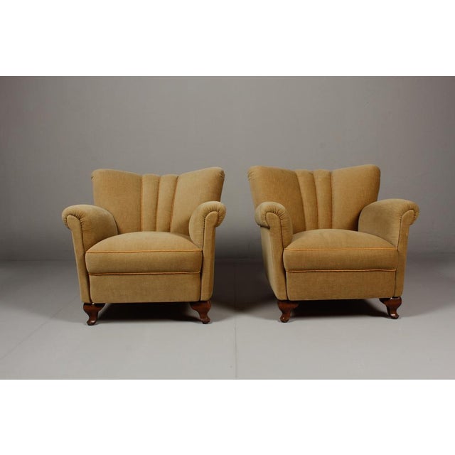 Set of Art Deco Velvet Armchairs, Germany, 1940s For Sale - Image 13 of 15