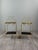 Vintage Side Tables in Gilt Metal with Glazed Ceramic Tops, 1960s, Set of 2 For Sale - Image 10 of 12
