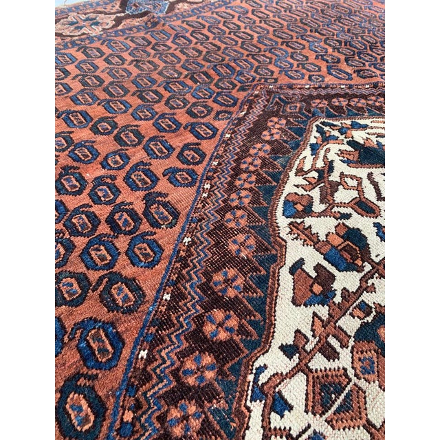 Early 20th Century Square Antique Village Tribal Rug Mallard Greens, Terracotta 5.2 x 6.3 For Sale - Image 5 of 9