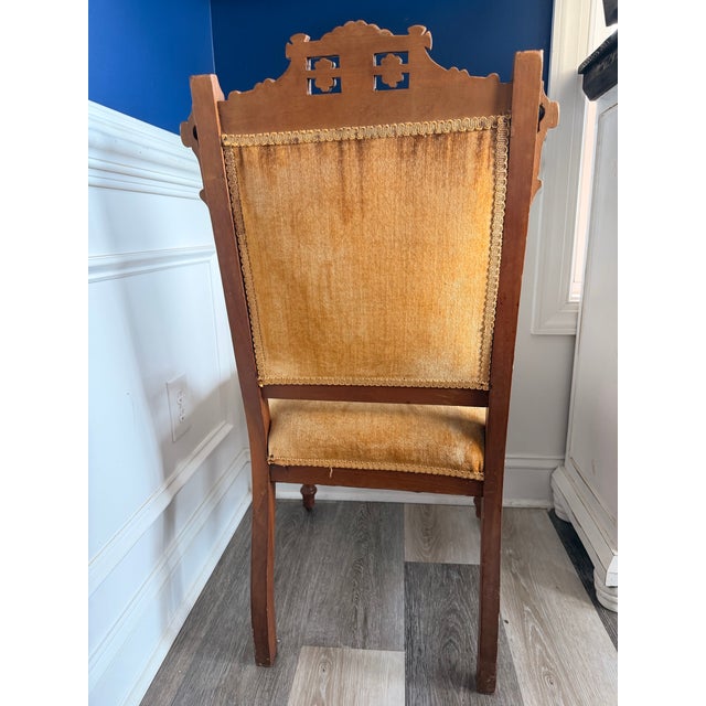 Antique Victorian Eastlake Walnut Parlor Chair | Circa 1880–1890 A beautifully preserved antique Eastlake parlor chair...