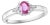Pink Sapphire and Diamond 14 Karat White Gold Ring, Estate Size 6.5 For Sale