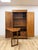 Mid 20th Century Coastal Boho Faux Bamboo Wicker Rattan Armoire Wardrobe Combo With Foldout Desk For Sale - Image 10 of 15