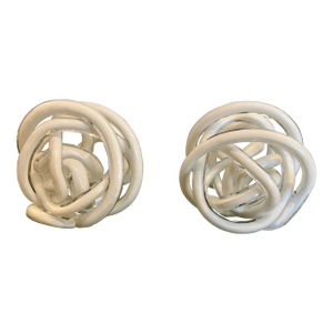 White Glass Knots, Pair