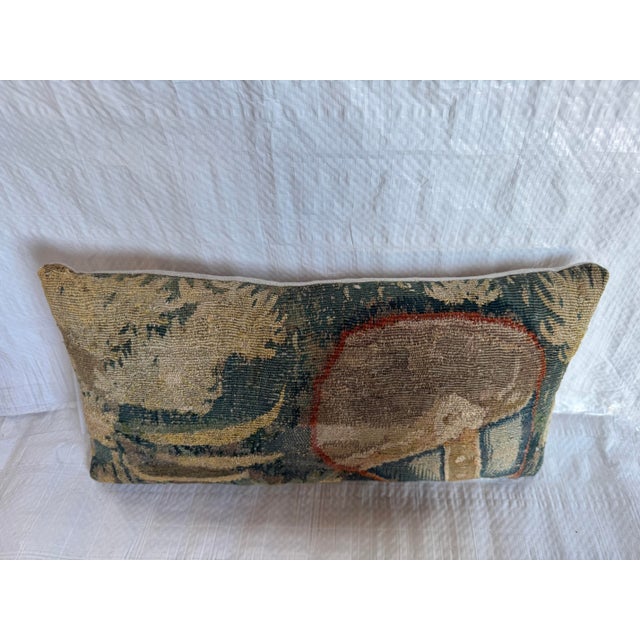 17th Century Flemish Tapestry Pillow - 14 X 7 For Sale - Image 4 of 5