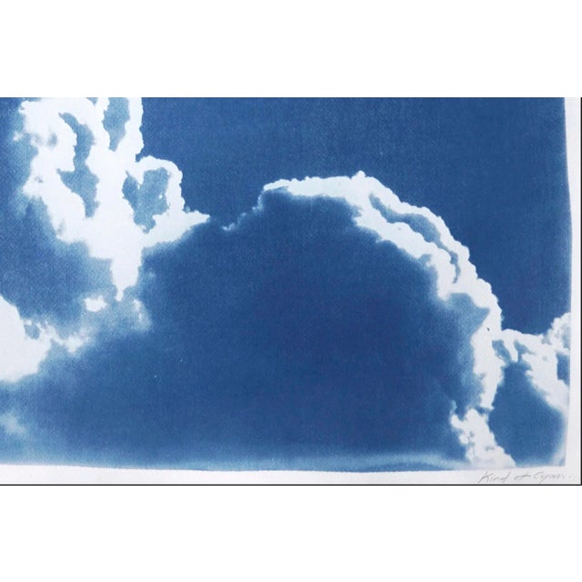 Art Deco "Floating Clouds Diptych" Contemporary Handmade Cyanotype Print by Kind of Cyan - Set of 2 For Sale - Image 3 of 10