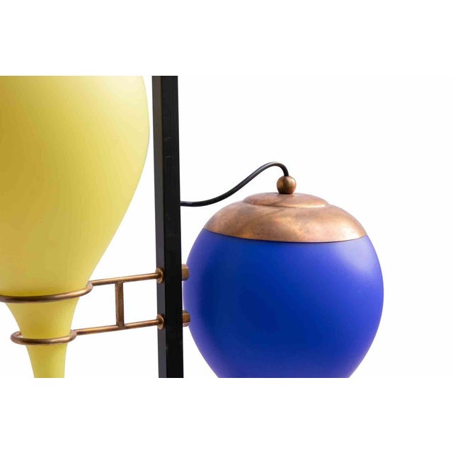 Yellow and Blue Lamp from Stilnovo, Mid-20th Century For Sale - Image 4 of 7