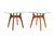 Adrian Pearsall Style Mid Century Walnut and Glass Stingray End Tables - Pair Each table measures: 25.25 wide x 21.5 deep...